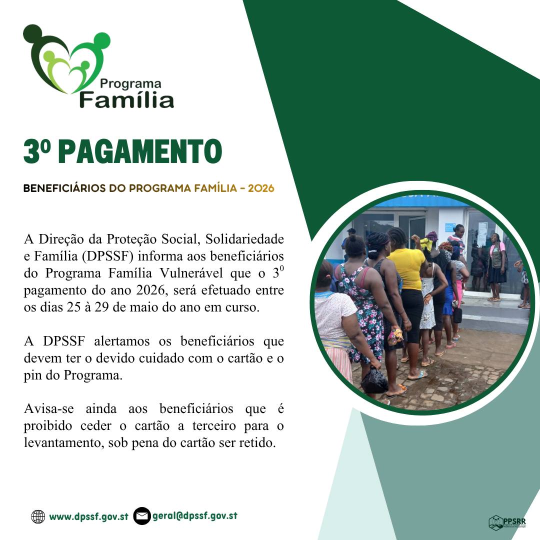 3º Pagamento do Programa Família