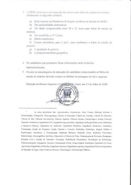 Concurso à 2ª fase de inscrição para bolsas de estudo externas 2026
