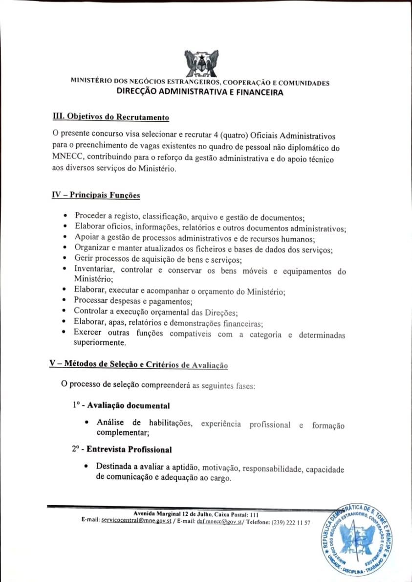 Concurso Público para Oficiais Administrativos