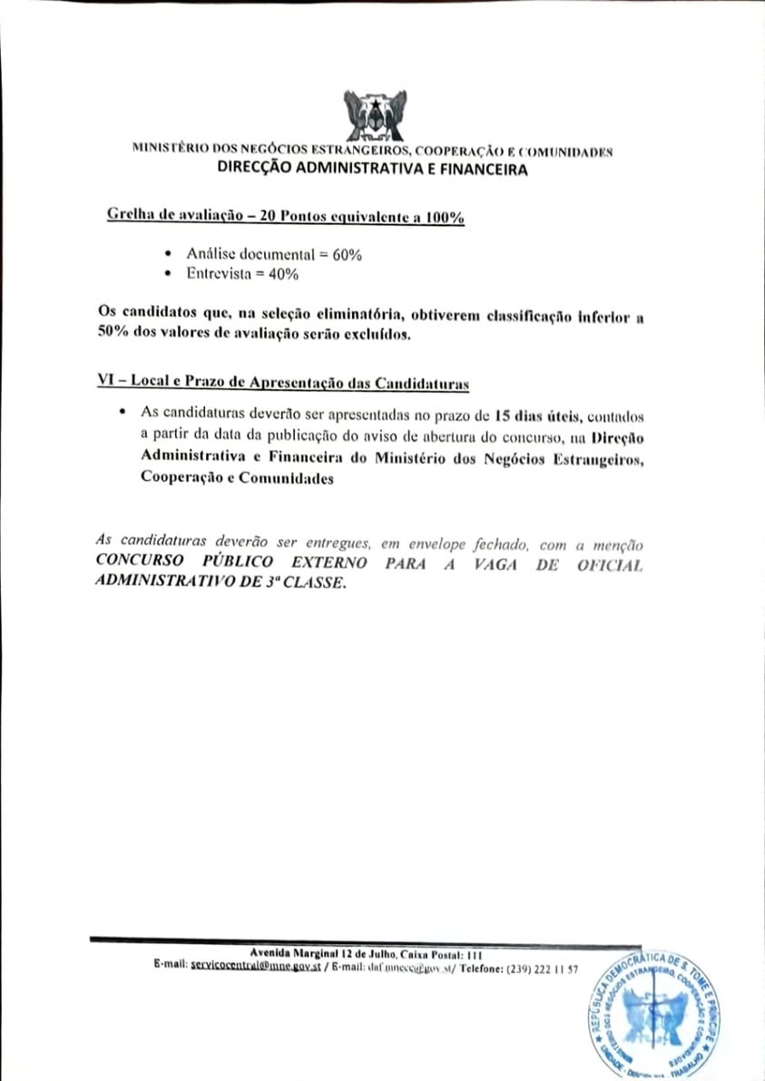 Concurso Público para Oficiais Administrativos