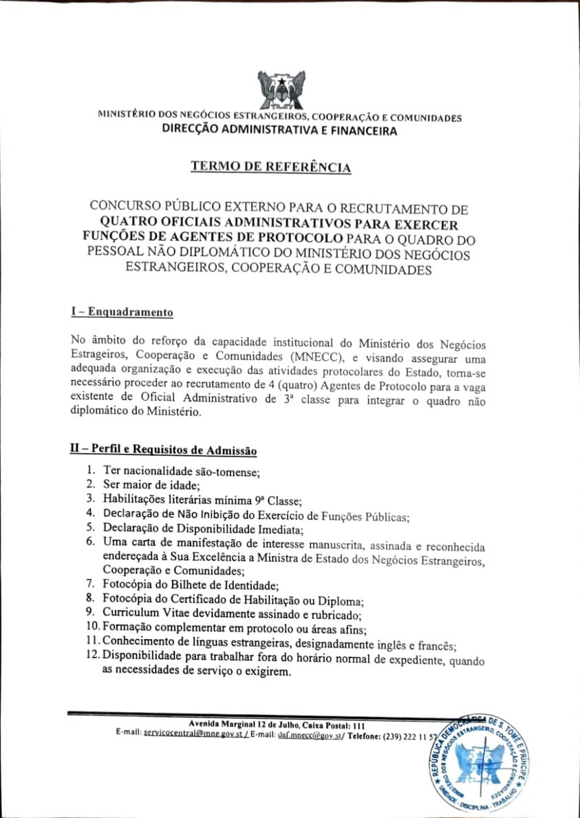 Concurso Público para Agentes de Protocolo