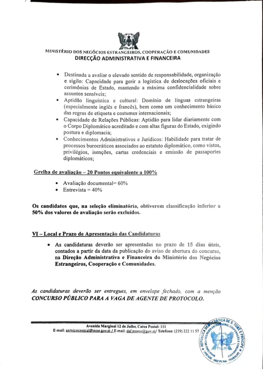 Concurso Público para Agentes de Protocolo