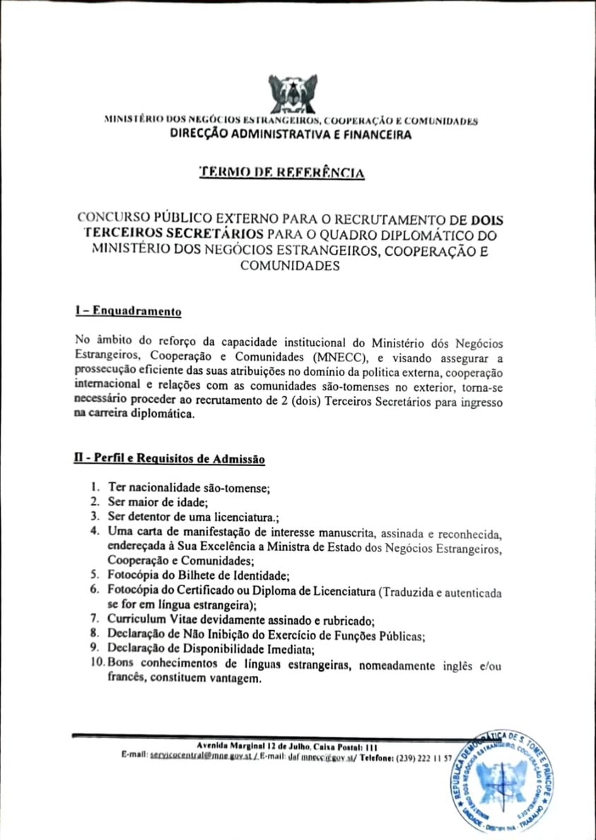 Aviso de Abertura de Concurso Público Externo