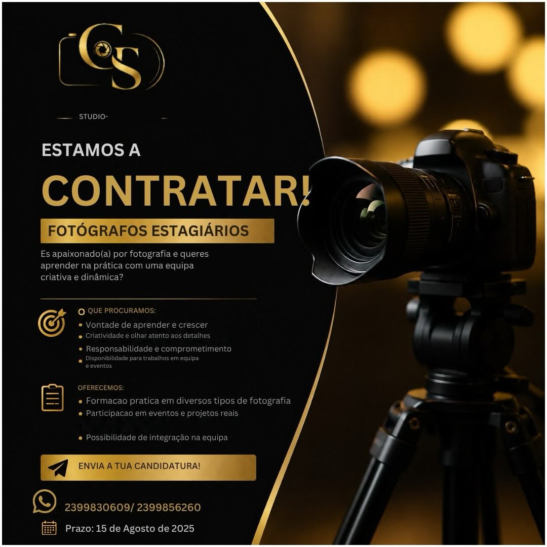 Oportunidade de Estágio - Fotógrafos