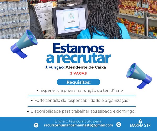 Recrutamento: Atendente de Caixa