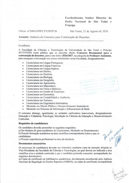 Concurso Documental para Contratação de Docentes