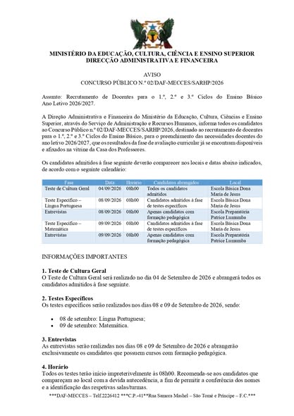 Recrutamento de docentes: Resultados se encontram na vitrine