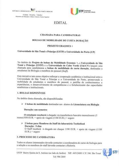 Chamada para candidaturas: Bolsas de mobilidade de curta duração (Erasmus+)