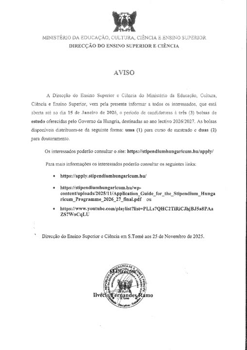 Bolsas de Estudo na Hungria 2026/2027