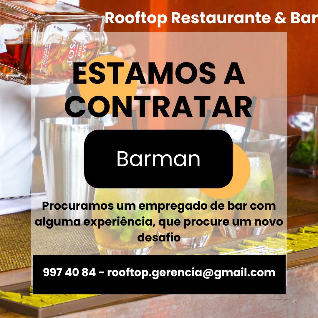 Vaga para Barman/Garçon