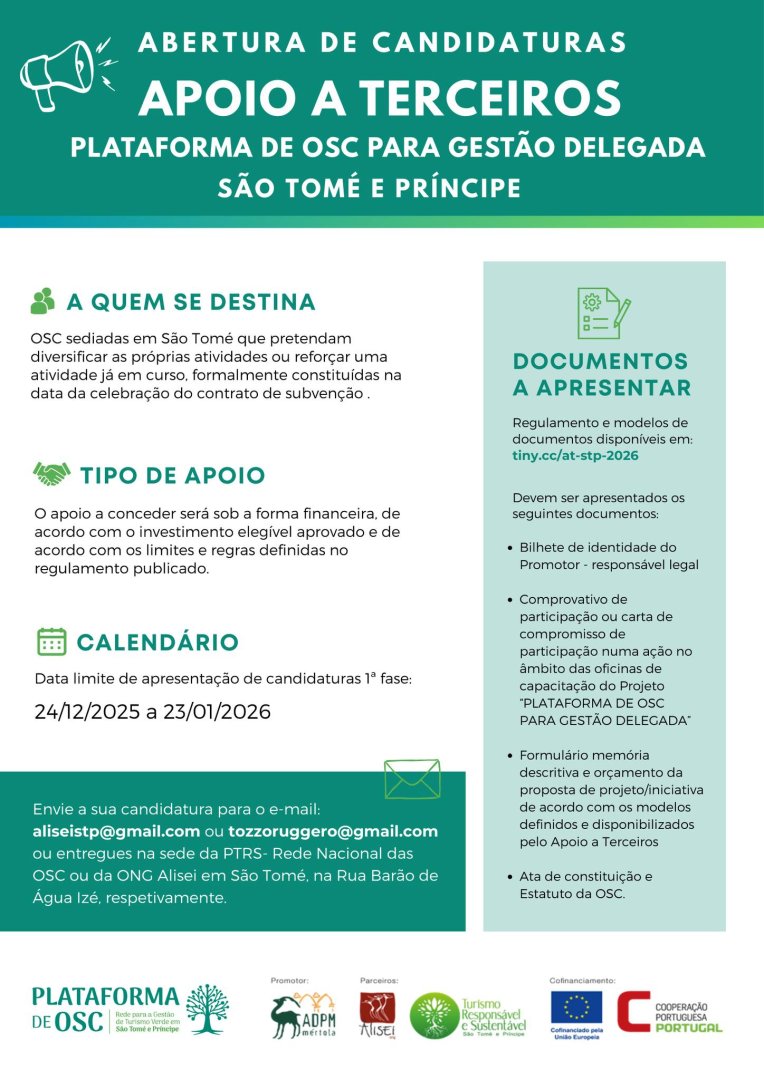 Apoio a Terceiros a Organizações da Sociedade Civil