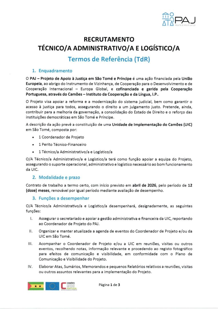 Vaga Para Técnico(a) Administrativo e Logístico