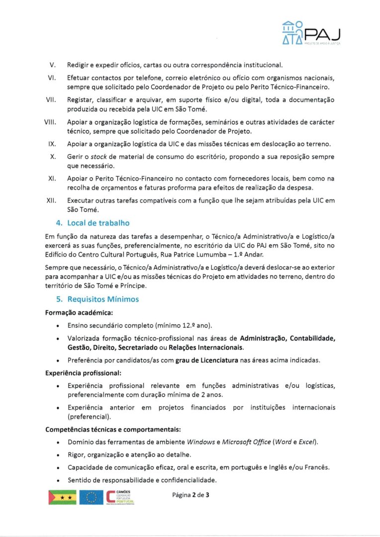 Vaga Para Técnico(a) Administrativo e Logístico