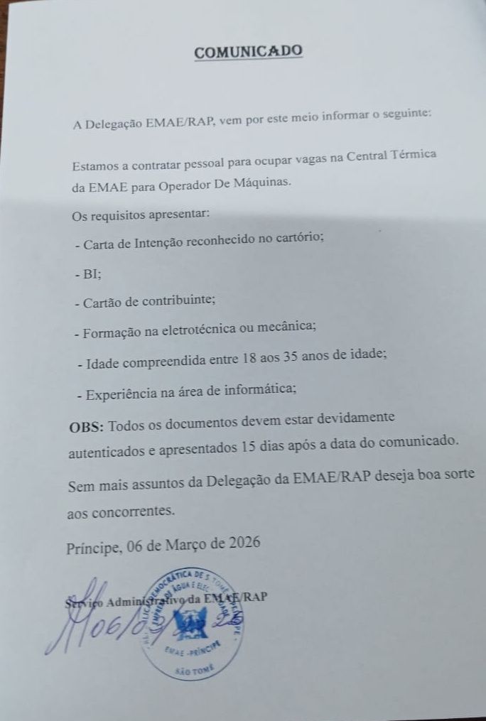 Vagas para Operador de Máquinas