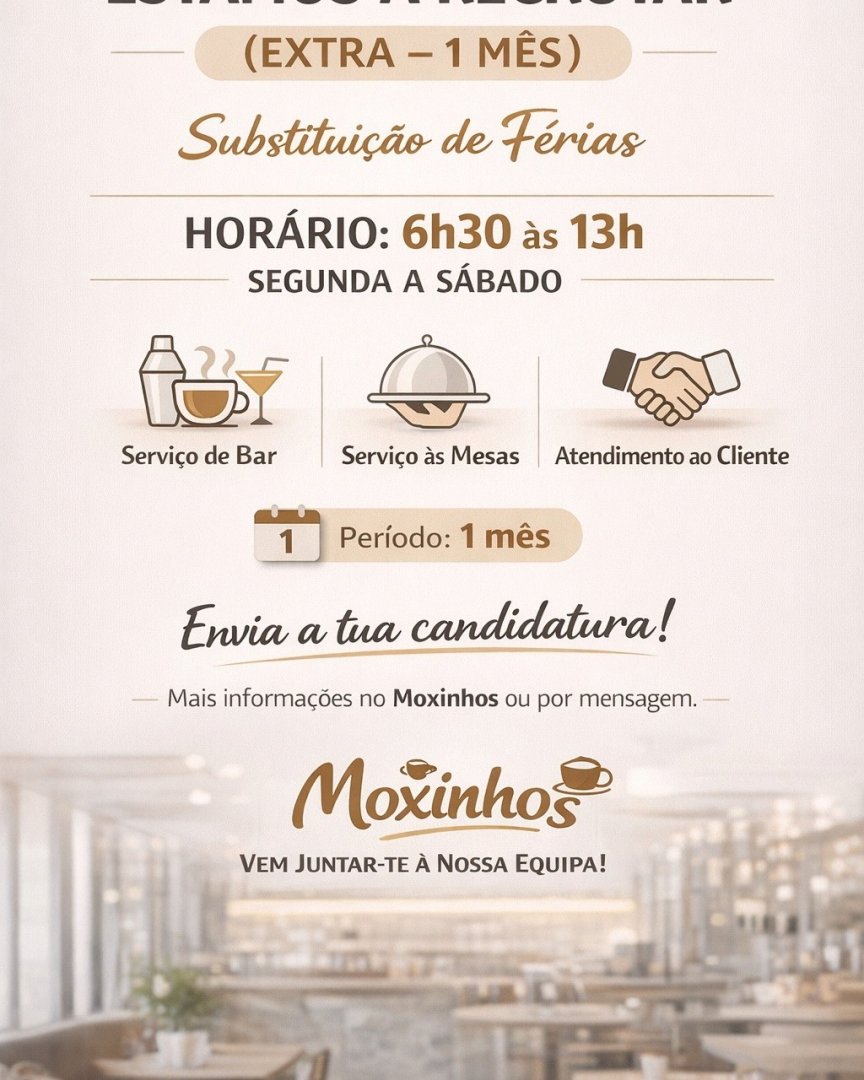Vaga Para Colaborador Numa Cafetaria/Mercearia