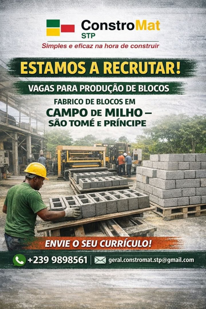Vaga Para Trabalhar numa Fábrica de Blocos