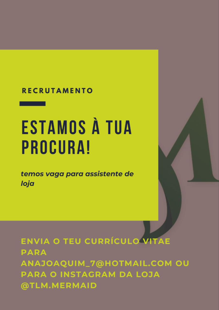 Vaga para Assistente de Loja