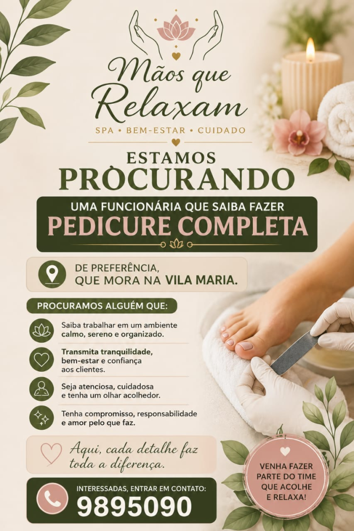 Oportunidade de Emprego: Profissional de Pedicure