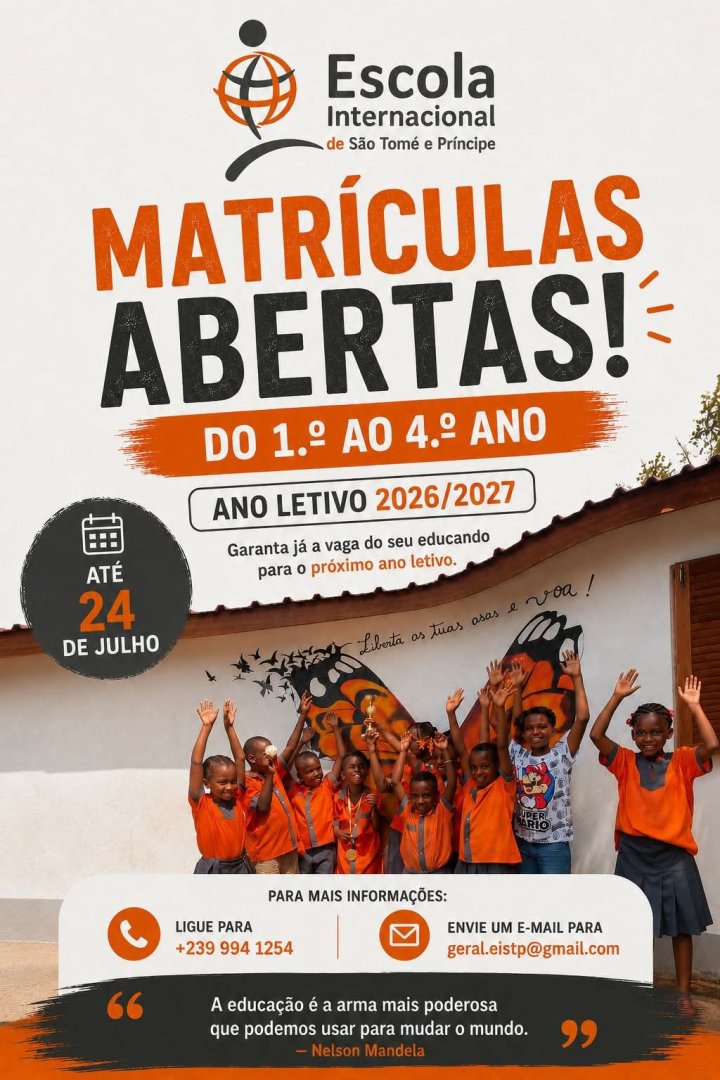 Matrículas Abertas - Escola Internacional de São Tomé e Príncipe