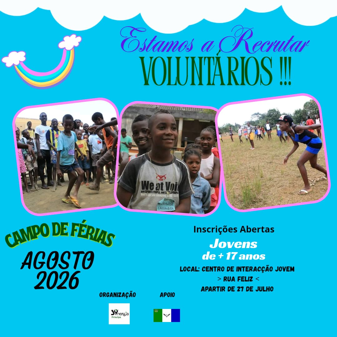 Príncipe | Recrutamento de Voluntários para Campo de Férias Agosto 2026