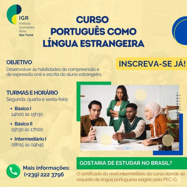 INSCRIÇÕES ABERTAS | CURSO “PORTUGUÊS COMO LÍNGUA ESTRANGEIRA”