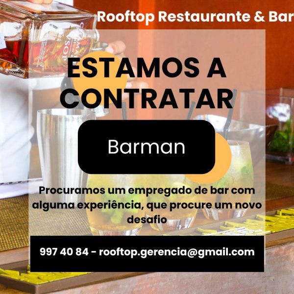 Vaga para Barman/Garçon