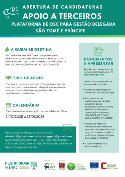 Apoio a Terceiros a Organizações da Sociedade Civil
