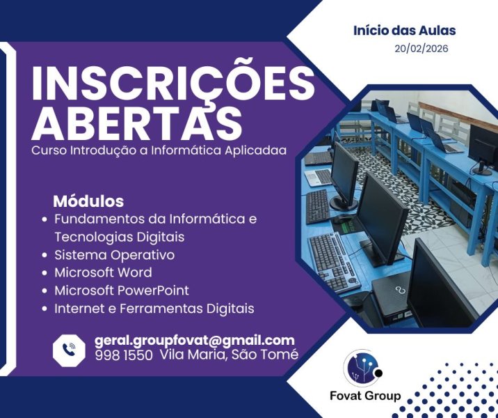 Inscrições Abertas | Curso Introdução à Informática Aplicada