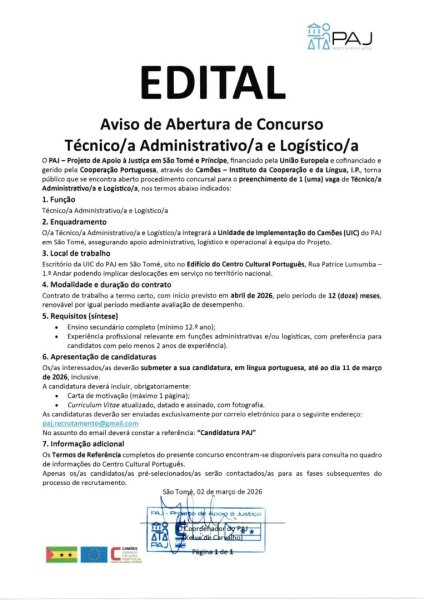 Vaga Para Técnico(a) Administrativo e Logístico