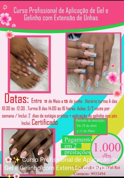 Curso Profissional de Aplicação de Gel e Gelinho com Extensão de Unhas