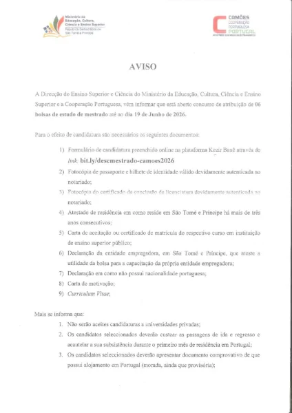 Bolsas de Mestrado Camões 2026