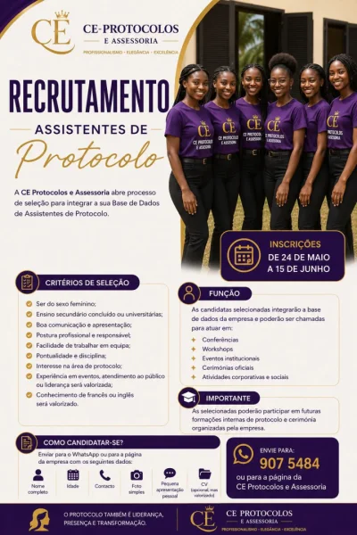 Recrutamento de Assistentes de Protocolo - CE Protocolos e Assessoria