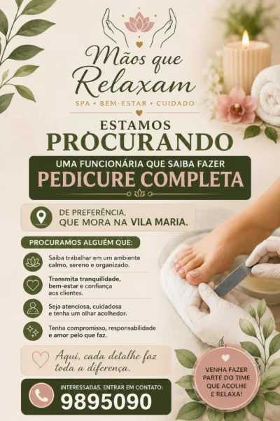 Oportunidade de Emprego: Profissional de Pedicure