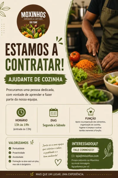Vaga para Ajudante de Cozinha