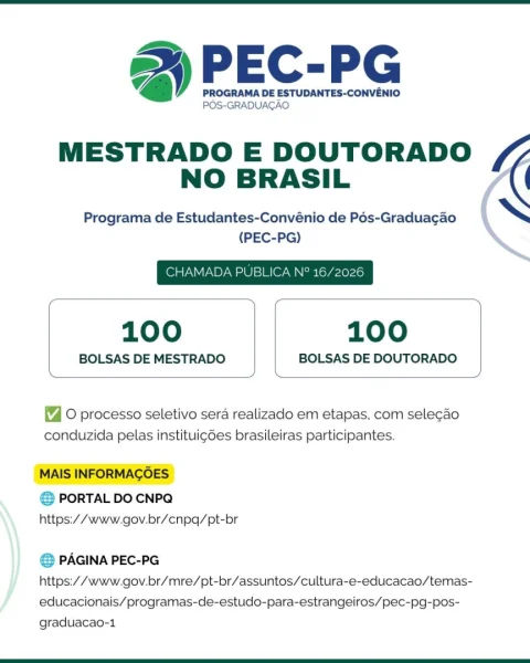 Mestrado e Doutorado no Brasil | Programa de Estudantes-Convênio de Pós-Graduação