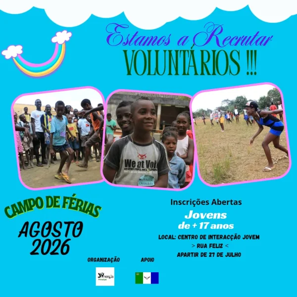 Príncipe | Recrutamento de Voluntários para Campo de Férias Agosto 2026