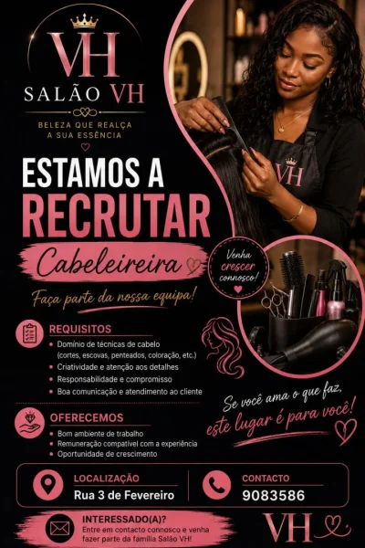 Recrutamento de Cabeleireira - Salão VH