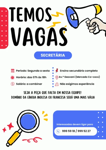 Vaga para Secretária
