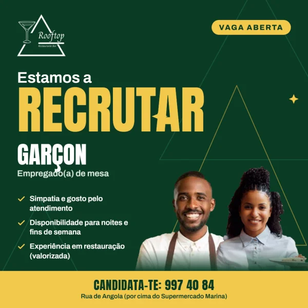 Vaga de Emprego Para Garçon