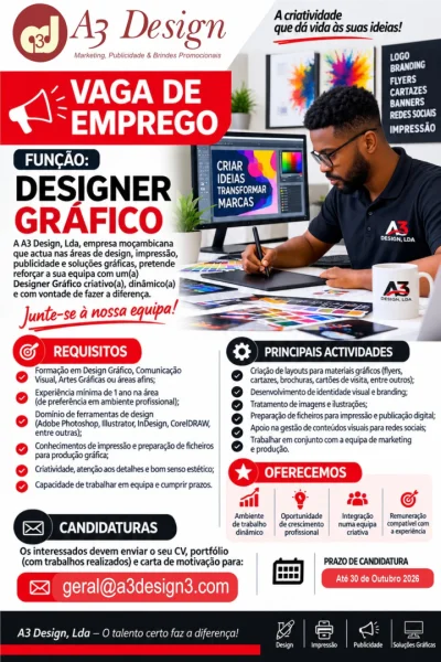 Vaga para Designer Gráfico