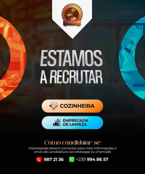 Vaga Para Cozinheira e Empregada de Limpeza