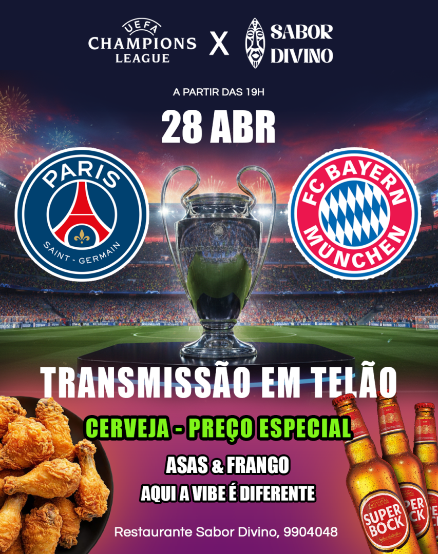 PSG vs FC Bayern - Transmissão em Telão
