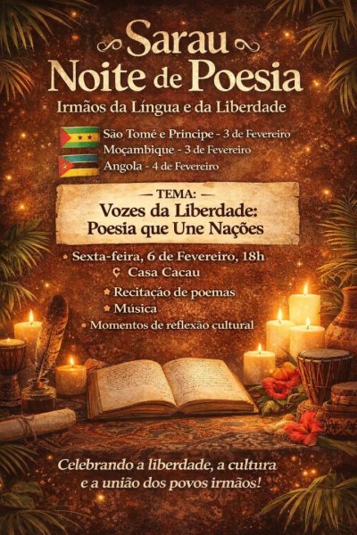 Sarau / Noite de Poesia – Irmãos da Língua e da Liberdade