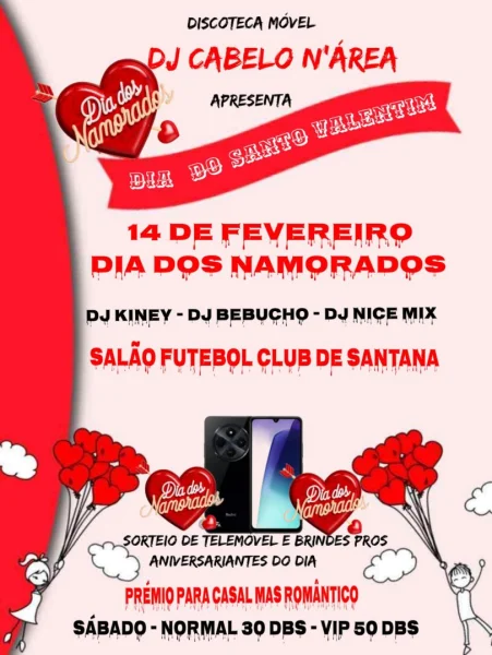 Discoteca Móvel DJ Cabelo N'Área -  Dia de Santo Valentim