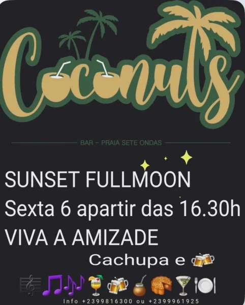Sunset Full Moon Na Praia 7 Ondas