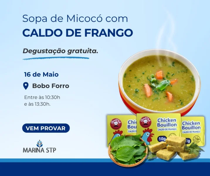 Degustação Gratuita de Sopa de Micocó com Caldo de Frango