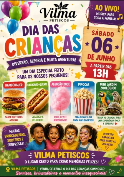 Dia das Crianças na Vilma Petiscos