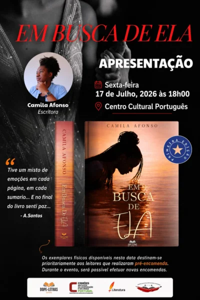 Apresentação do livro Em Busca de Ela, de Camila Afonso