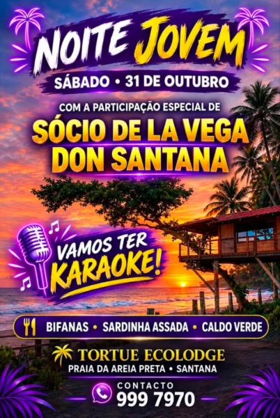 Noite Jovem no Tortue Ecolodge