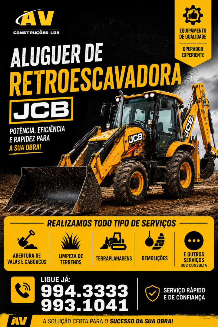 Aluguer de Retroescavadora